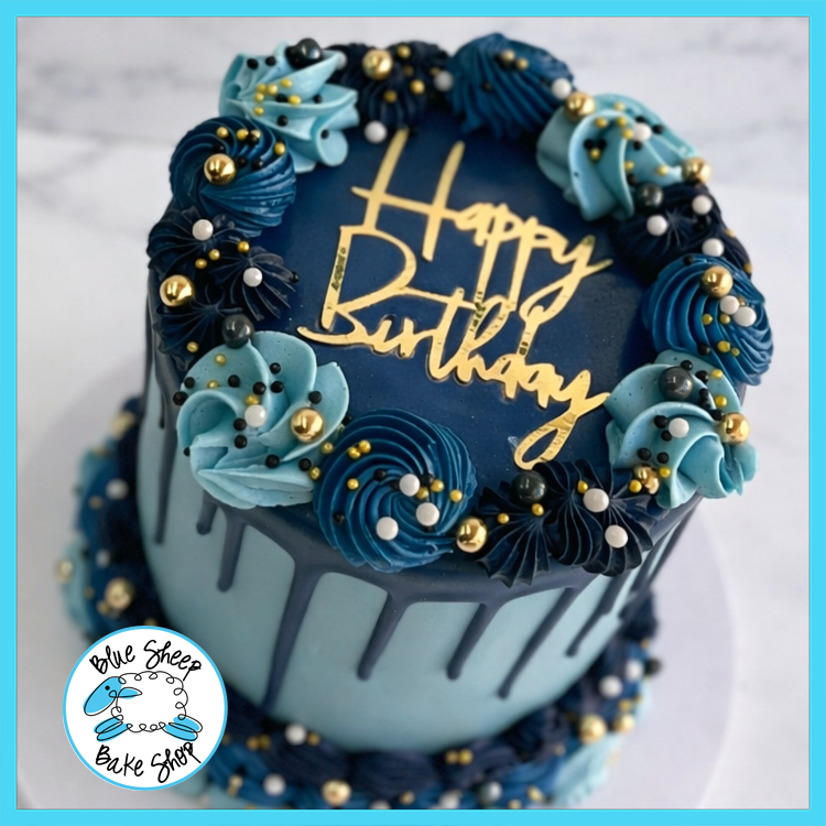 Navy Nights Signature Birthday Cake